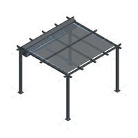 16 Ft. W X 12 Ft. D Aluminum Pergola Outdoor with Dark Gray Retractable Canopy — How It Works