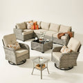 Patio Conversation Set Designed for Flexible Outdoor Living, Swivel Chairs, All-Weather Wicker, Modular Design