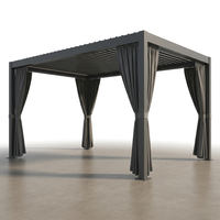Aluminum Pergola Built for Year-Round Use, Adjustable Louvers, Waterproof Curtains, 240 Sq Ft Coverage — Studio Shot