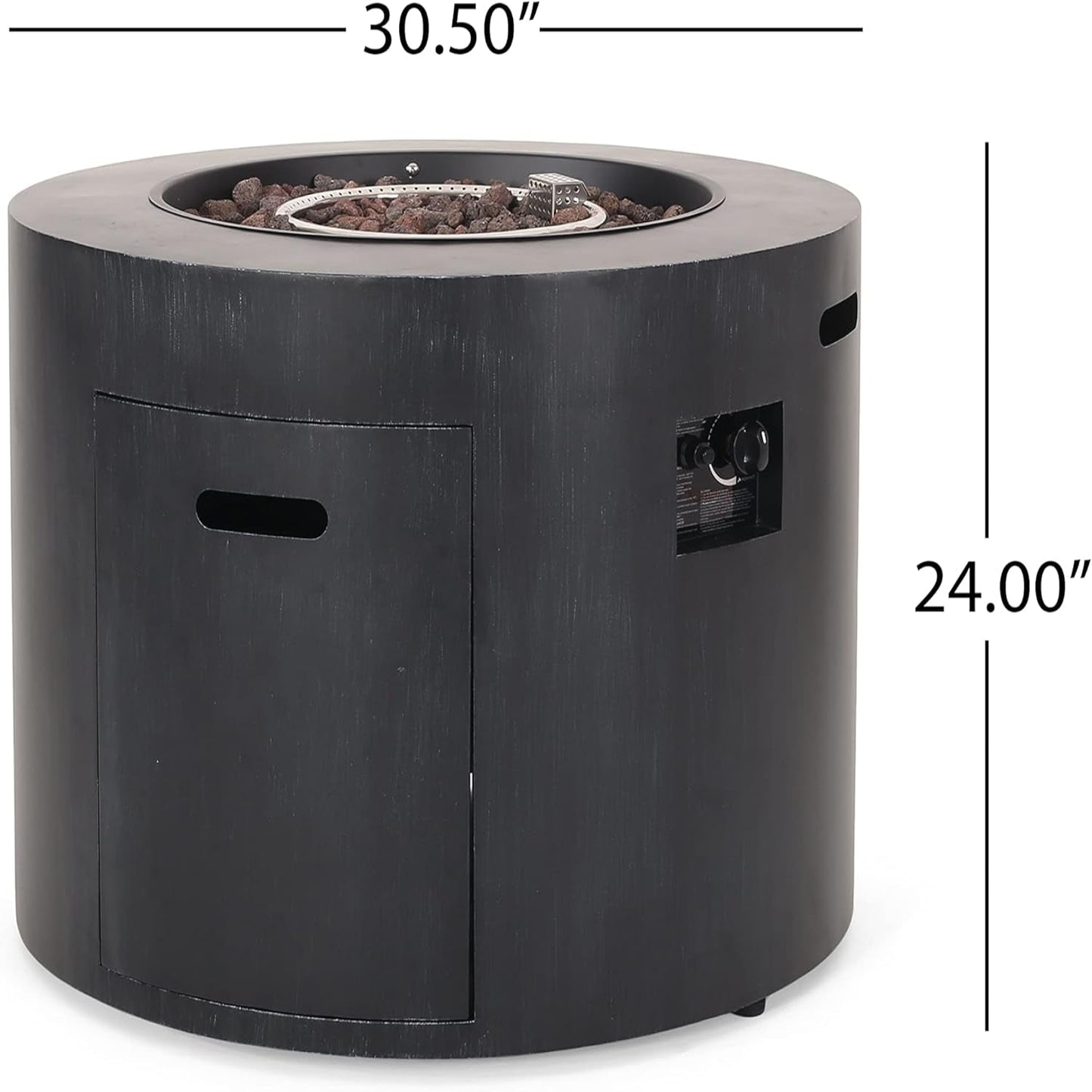 Wellington Outdoor 40,000 BTU Circular Fire Pit - Brushed Black