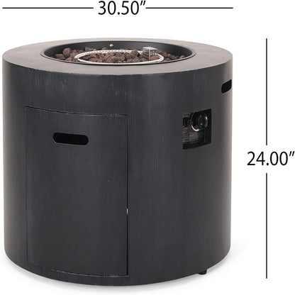 Wellington Outdoor 40,000 BTU Circular Fire Pit - Brushed Black