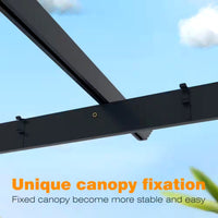 Aluminum Pergola Built for Year-Round Coverage, Retractable Canopy, 192 Sq Ft, Weather Resistant Frame